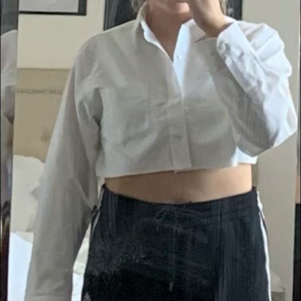 cropped button up